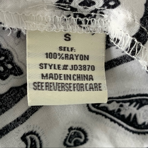 JEALOUS TOMATO Womens Size S Black White Boho Print Swim Cover Up Dress - Picture 8 of 9